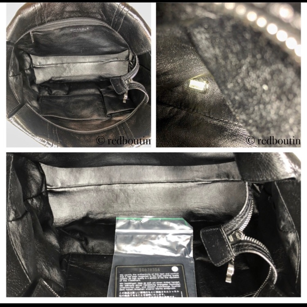 ♥️SOLDLuxe Ligne CC Chain Tote Black Shoulder Bag - Picture 7 of 8